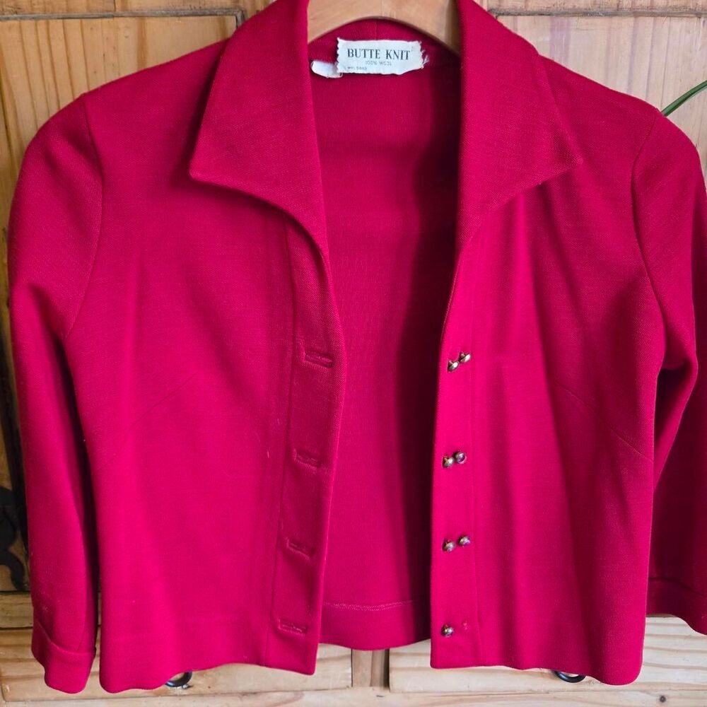 Butte Knit Vintage Women's Red Wool Jacket